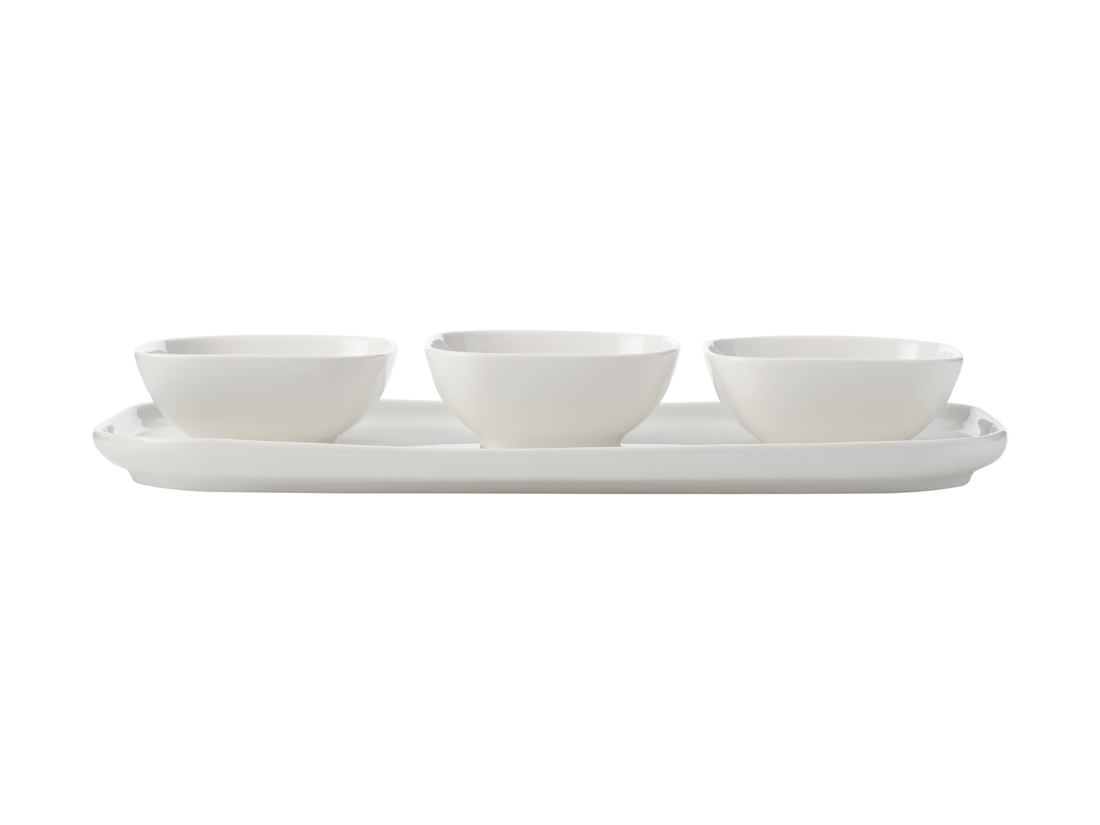 Maxwell & Williams White Basics Rectangle Platter And 3 Square Bowl