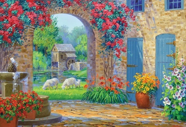 Courtyards 500pc Puzzle - A Whisper of Serenity image