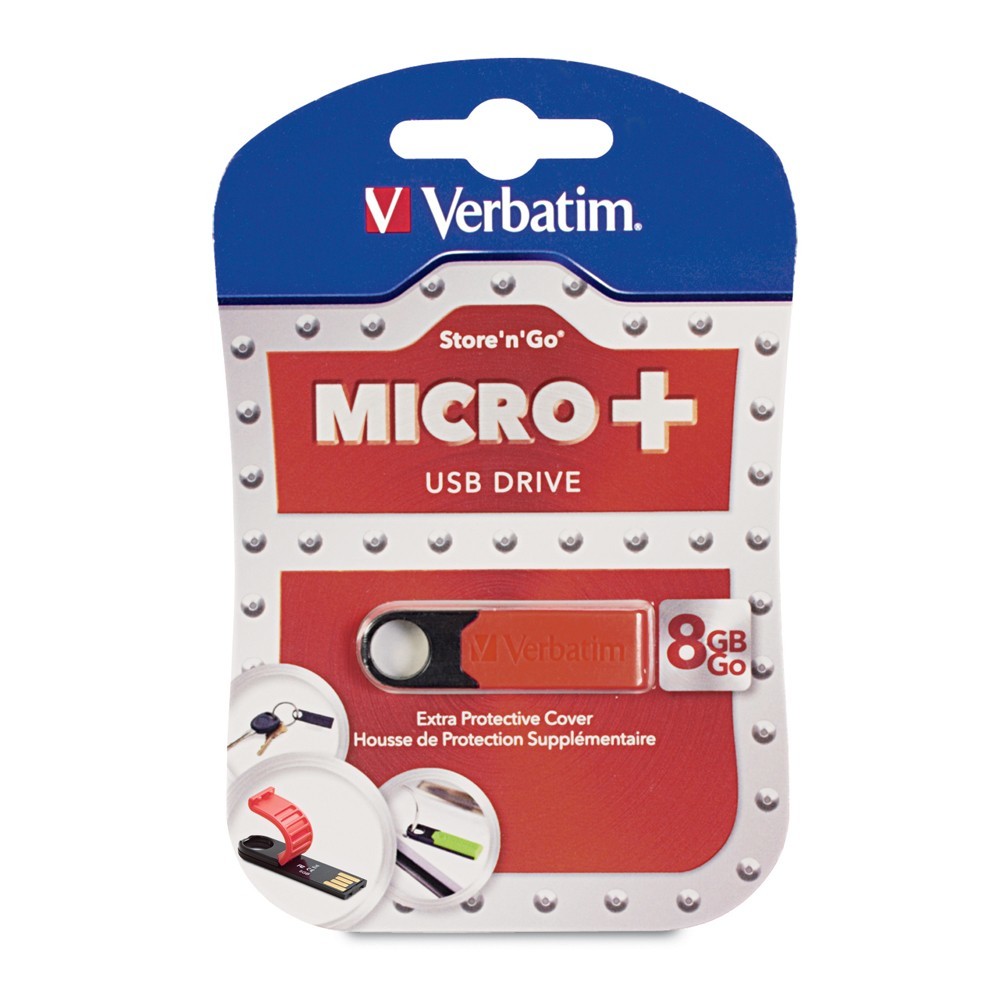 Verbatim Store'n'Go Micro + USB Drive - 8GB (Red) image