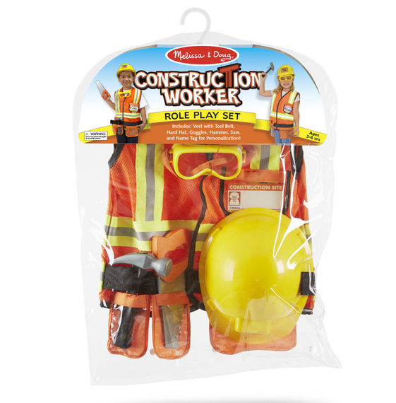 Melissa & Doug: Construction Worker Costume Role Play Set image
