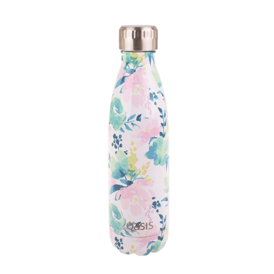 Oasis Stainless Steel Double Wall Insulated Drink Bottle Floral Lust
