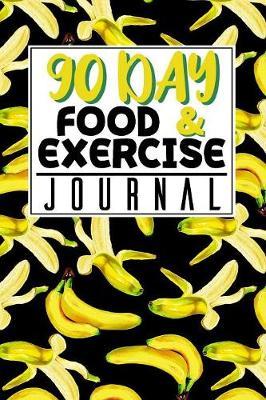 90 Day Food and Exercise Journal Banana Pattern by The Yellow Brush image