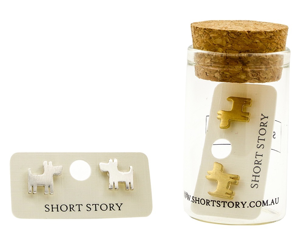 Short Story: Funky Play Earrings - Silver Dog