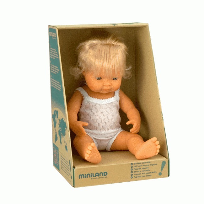 Miniland: Anatomically Correct Baby Doll - Caucasian Girl (38cm) image