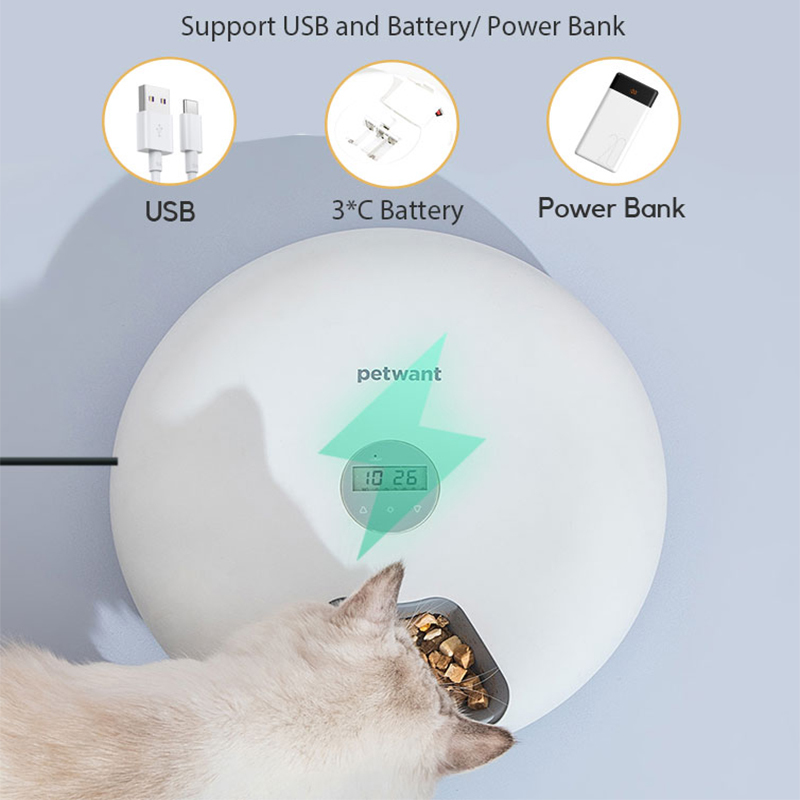 Smart Automatic Pet Feeder 6-Grid 180ml (White) image