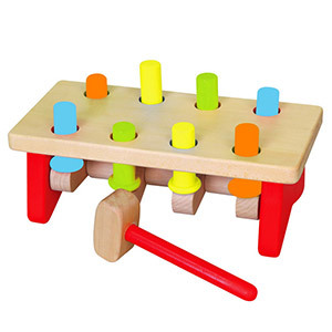 wooden hammer and pegs