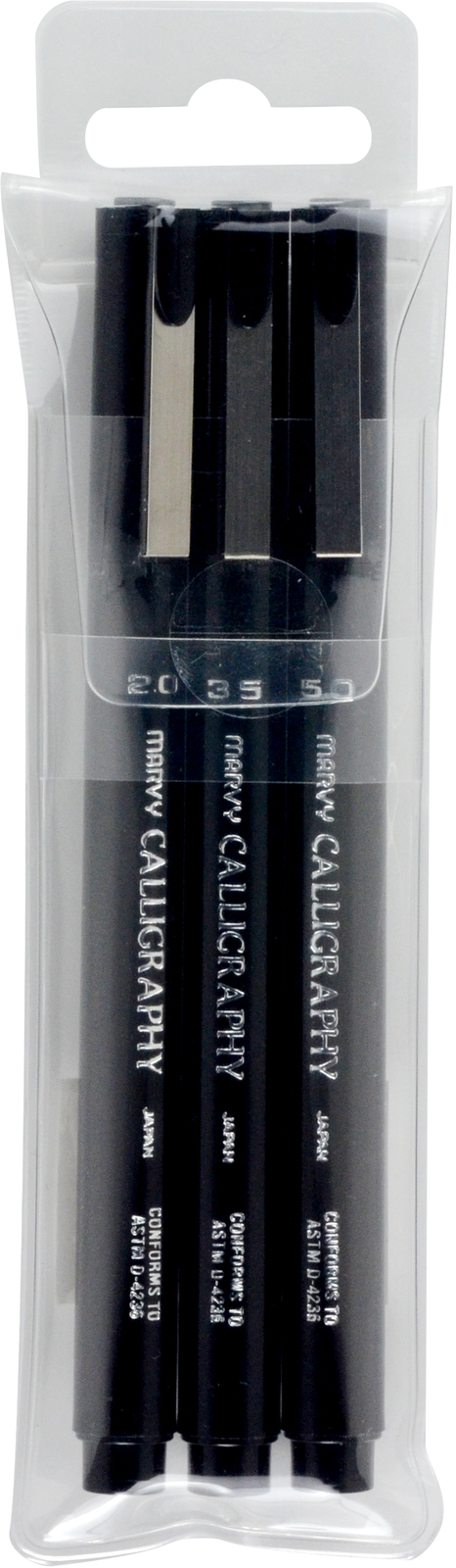 Marvy: Calligraphy Pen - Black (Set 3)