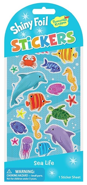 Peaceable Kingdom: Glitter & Foil Stickers - Magical Dolphins image
