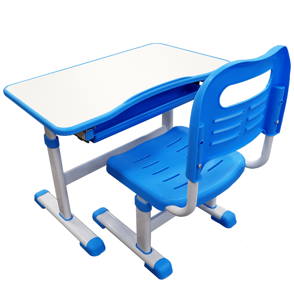 Gorilla Office: Kids Height Adjustable Desk with Chair - Blue image