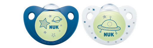 NUK: Glow in the Dark Soother - 6-18 Months (2 Pack) - Blue image