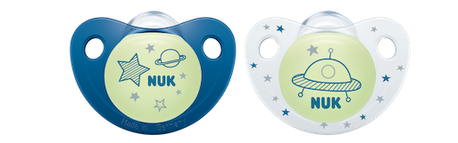 NUK: Night Soothers 6-18mths - 2 pack (Blue)