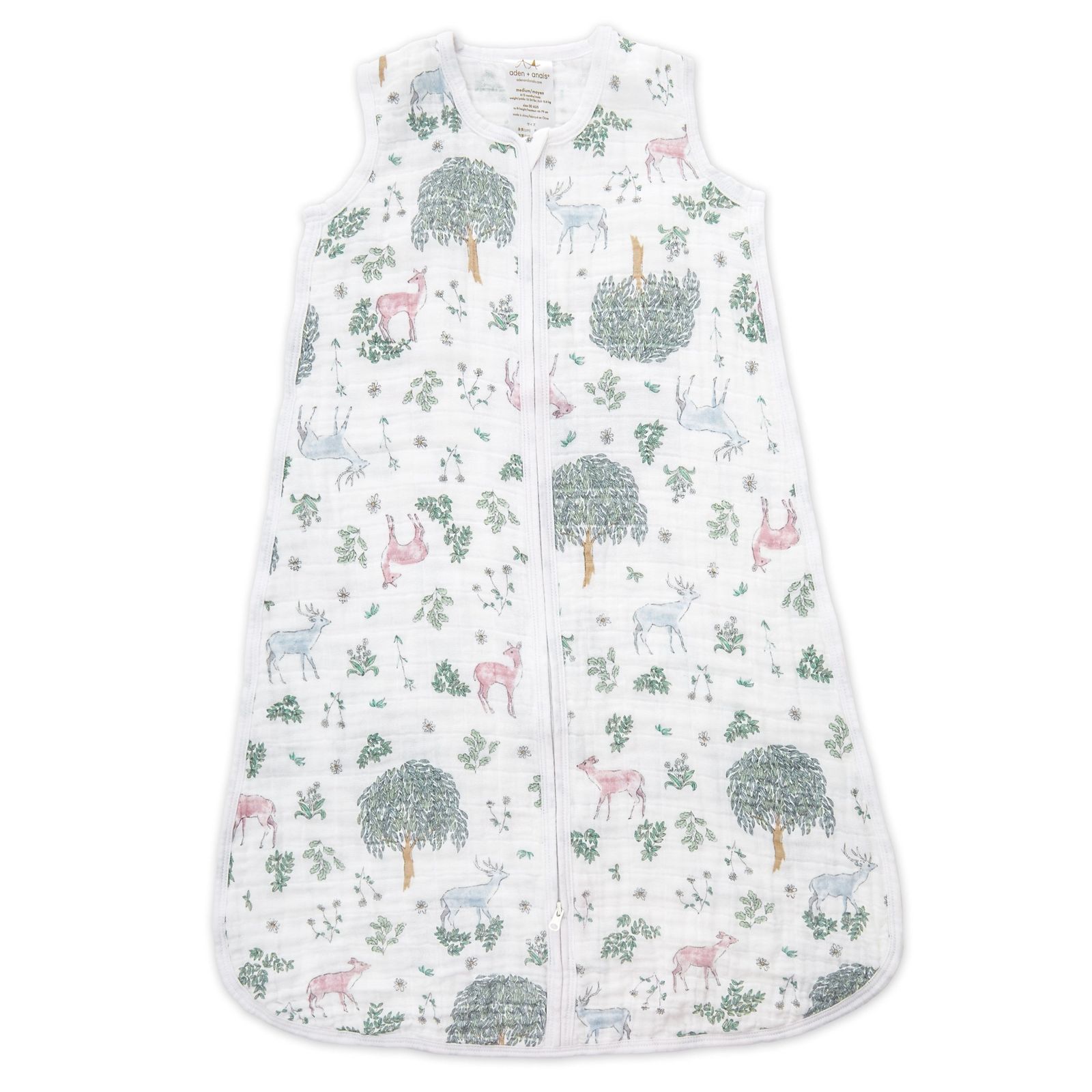 Aden + Anais: Classic Muslin Sleeping Bag - Forest Fantasy - Deer (Medium) image