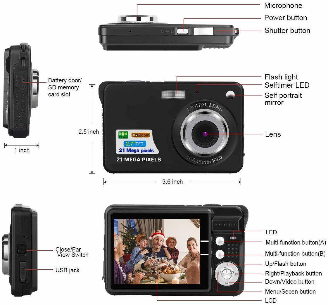 Ape Basics Portable Mini 8x Zoom TFT LCD HD Digital Camera Black at Mighty Ape NZ