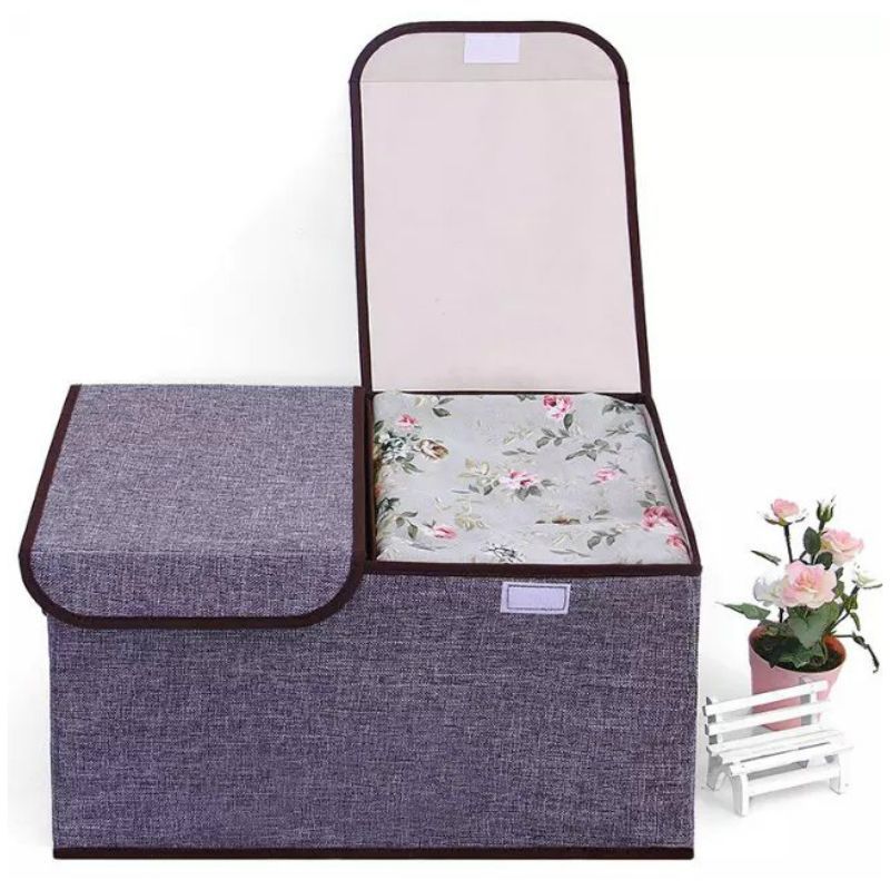 Cotton and Linen Double Lid Storage Box at Mighty Ape NZ