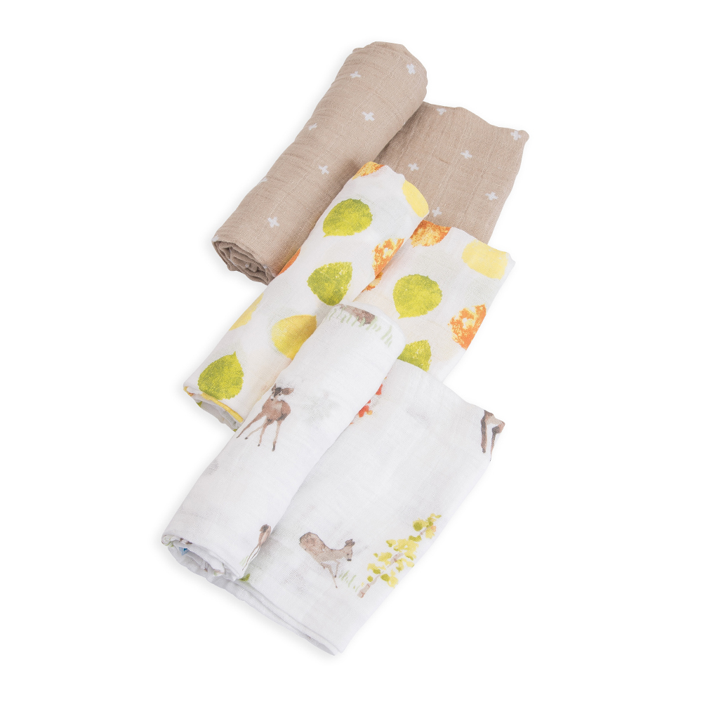 Little Unicorn - Cotton Muslin Swaddle - Oh Deer (3 Pack) image