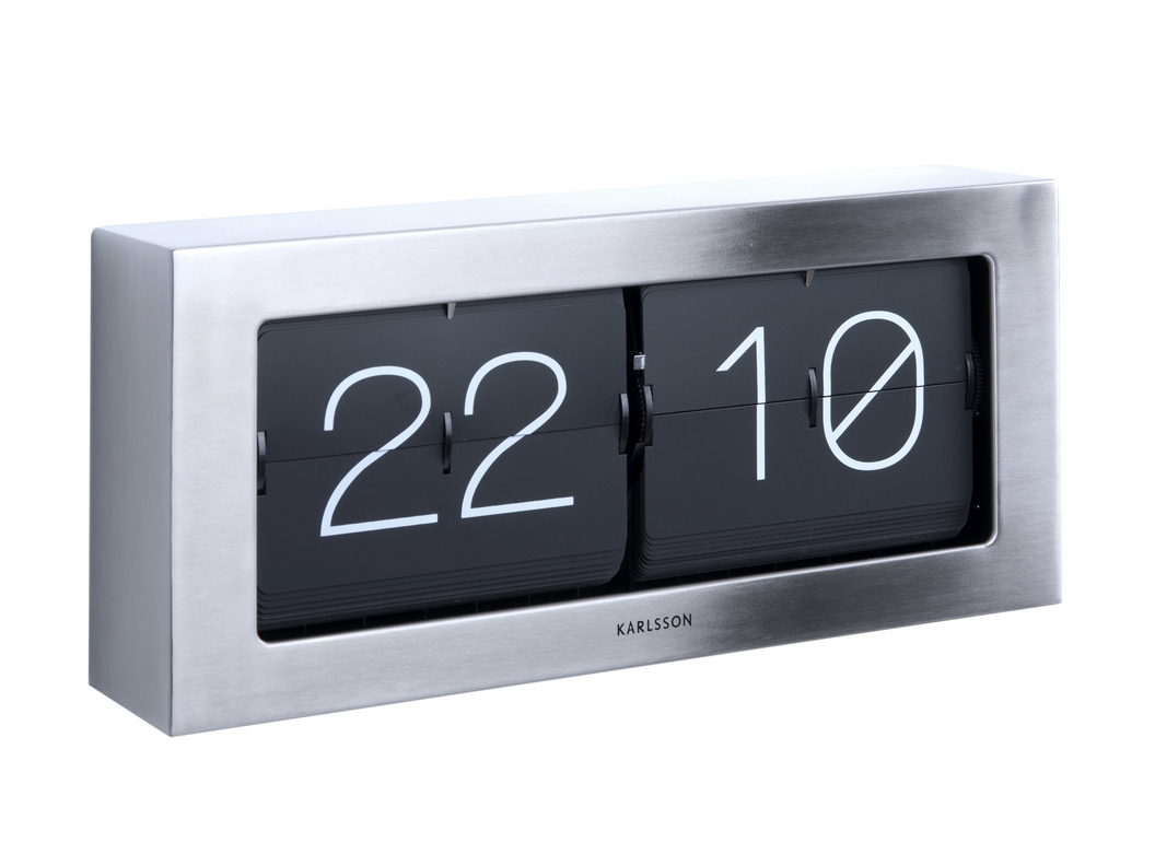 Karlsson Flip Clock Boxed Steel (XL) at Mighty Ape Australia