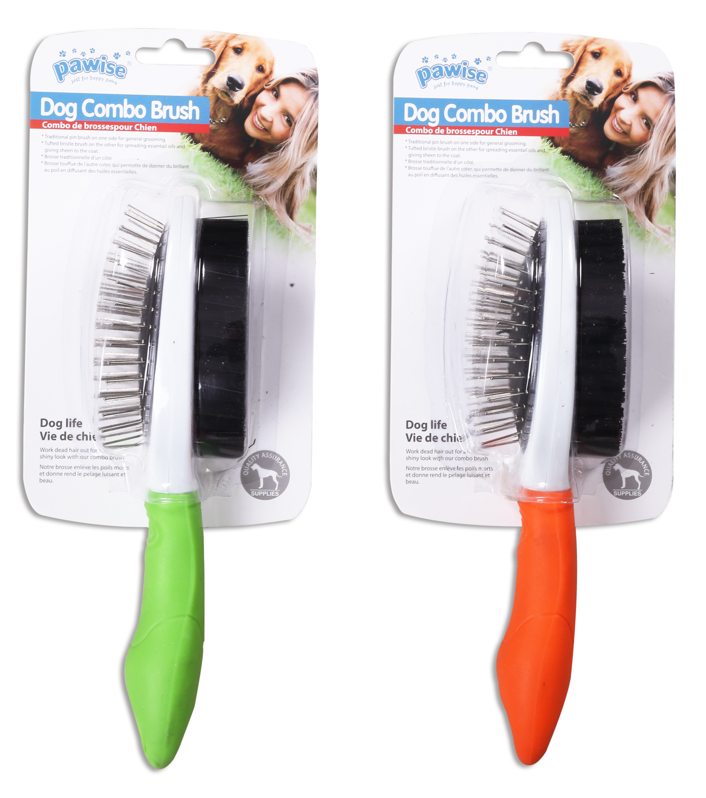 Pawise: Dog Double Brush - 23.5x6.5 cm image