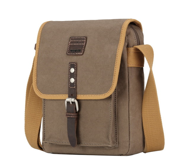 Troop London: Savanna Shoulder Bag - Washed Brown & Mustard