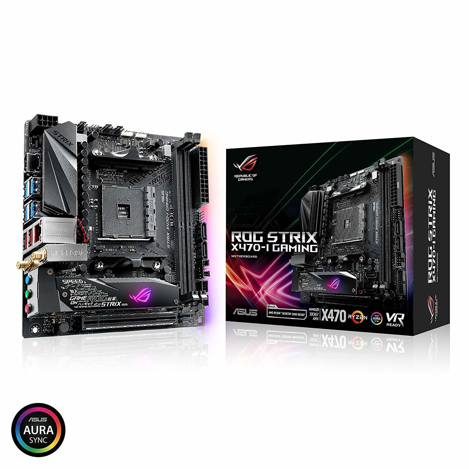 Asus Rog Strix X470-I Gaming AMD Ryzen2 AM4 HDMI M.2 Mini-Itx Motherboard image