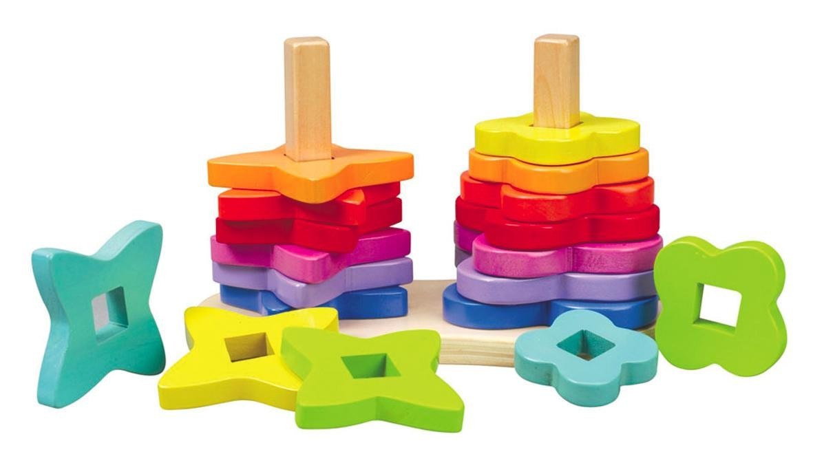 Hape: Double Rainbow Wooden Stacker image