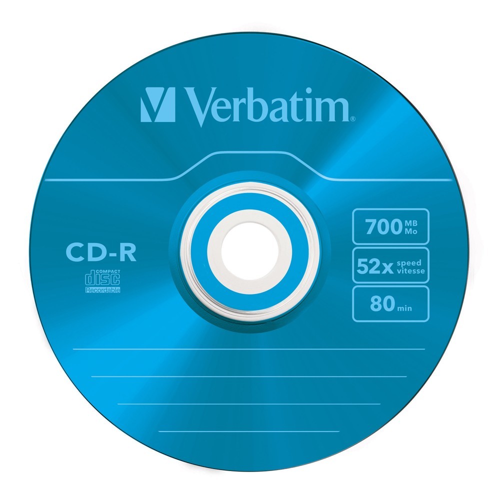 Verbatim CD-R 700MB Slim Case Colours 52x (25 Pack) image