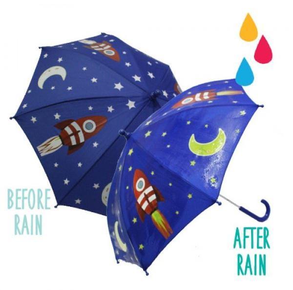 Kids Colour Changing Umbrella - Rocket