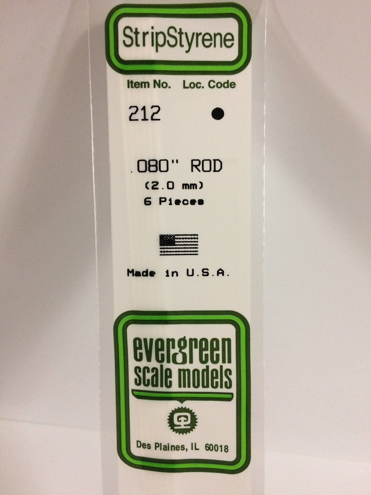 Evergreen Styrene Rod White 35cm Long X2.0 mm (6) at Mighty Ape Australia