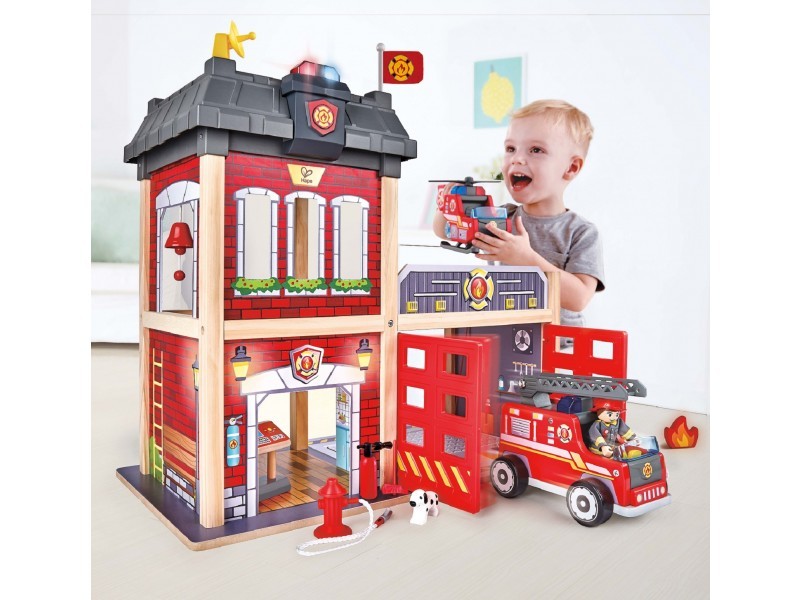 Hape: Fire Station Wooden Playset image