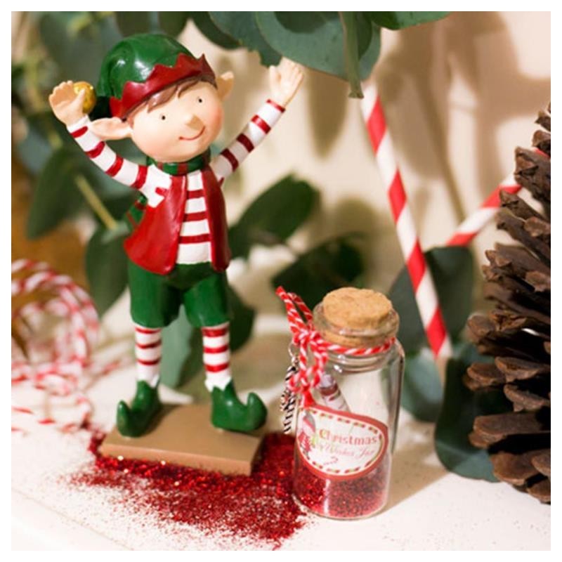 Christmas Elf Figurine With Jar