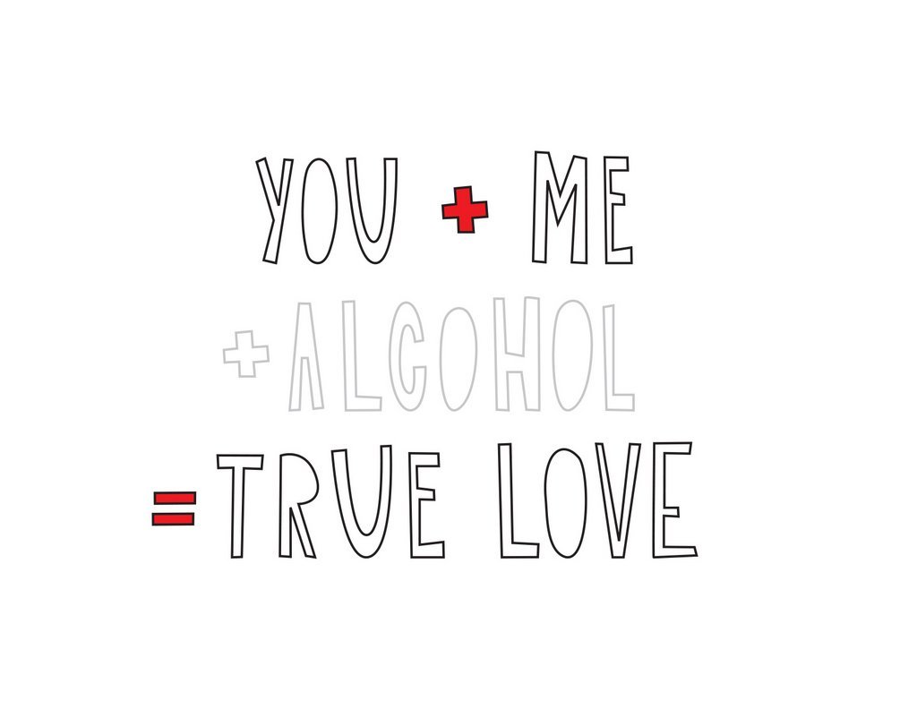 You + Me + Alcohol - Greeting Card image