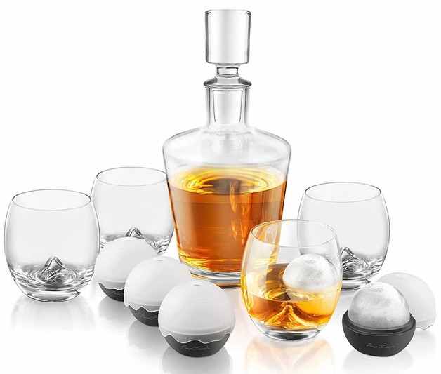 Final Touch On the Rocks Whisky Decanter, Glasses & Ice Ball Set at