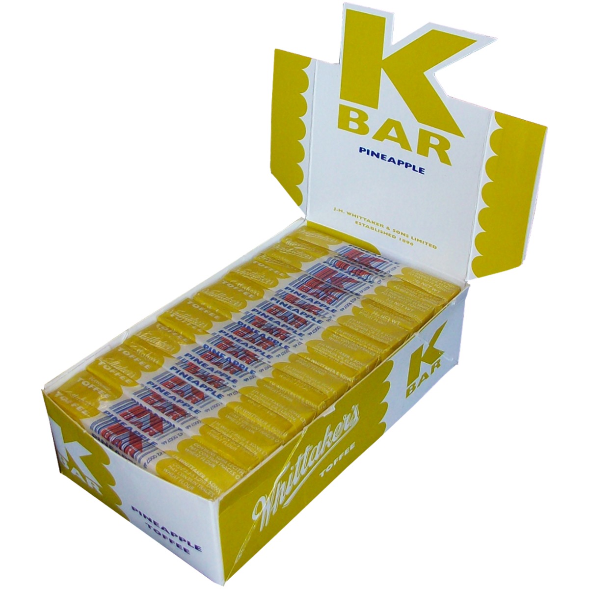 Whittaker's K Bars Bulk Counter Display (Pineapple) at Mighty Ape NZ