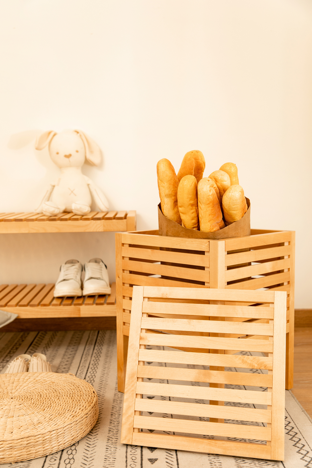 Buy Solid Birch Wood Storage Cube Stool at Mighty Ape NZ