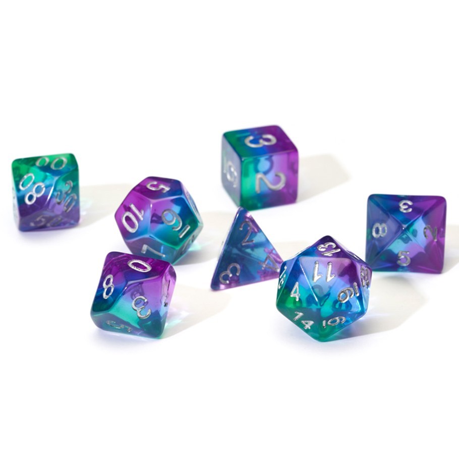Sirius Dice: Polyhedral Dice Set - Translucent Blue Aurora image