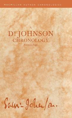 A Dr Johnson Chronology on Hardback by Norman Page