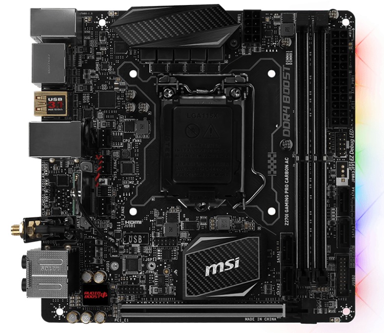 MSI Z270I Gaming Pro Carbon AC-WIFI Motherboard