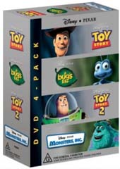 Pixar Box Set - Monster's Inc/Bug's Life/Toy Story/Toy Story 2 on DVD Pixar Box Set - Monster's Inc/Bug's Life/Toy Story/Toy Story 2 on DVD