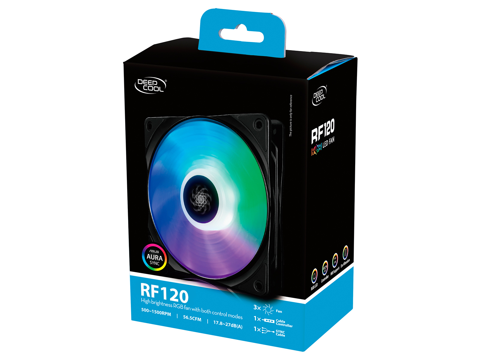 Deepcool: RF120 3-in-1 Customisable RGB LED Fans - 120mm (3-Pack)