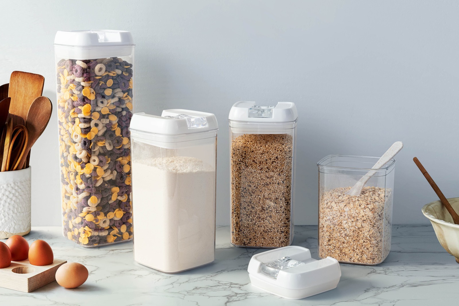 Ovela Flip Top Pantry Storage Container Set (9 Piece) at Mighty Ape NZ