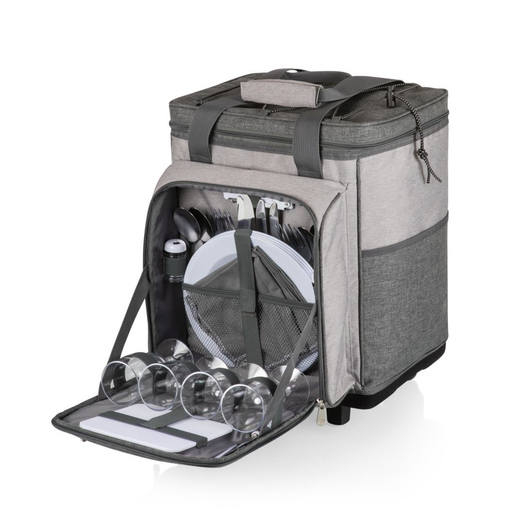 Picnic Time: Rolling Picnic Cooler (Heathered Gray) image