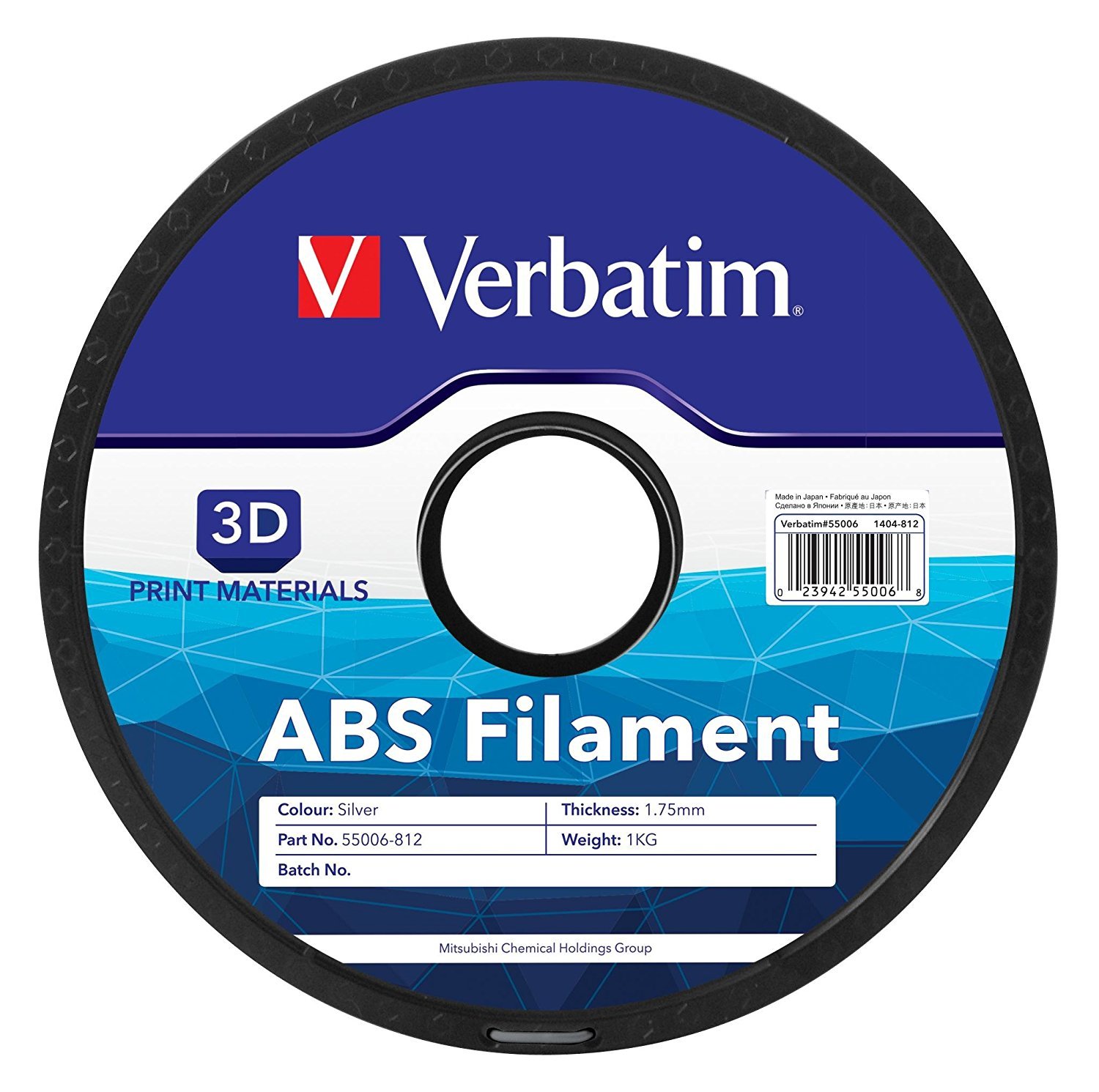 Verbatim 3D Printer ABS 1.75mm Filament - 1kg Reel (Silver) image