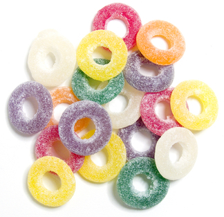 Rainbow Confectionery Fruit Rings Lollies Bulk Bag 1kg