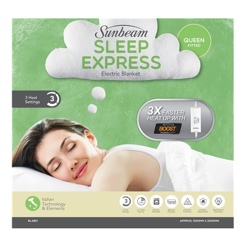 Sunbeam Sleep Express Boost Queen Bed Fitted Electric Blanket at