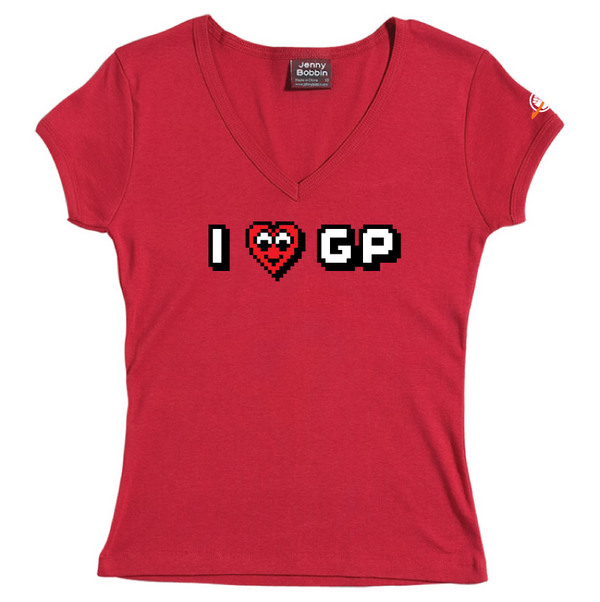I Heart GP - Female V-Neck Tee (Red) for image