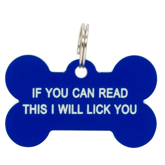 Say What: Pet Tag - I Will Lick You (Blue) image