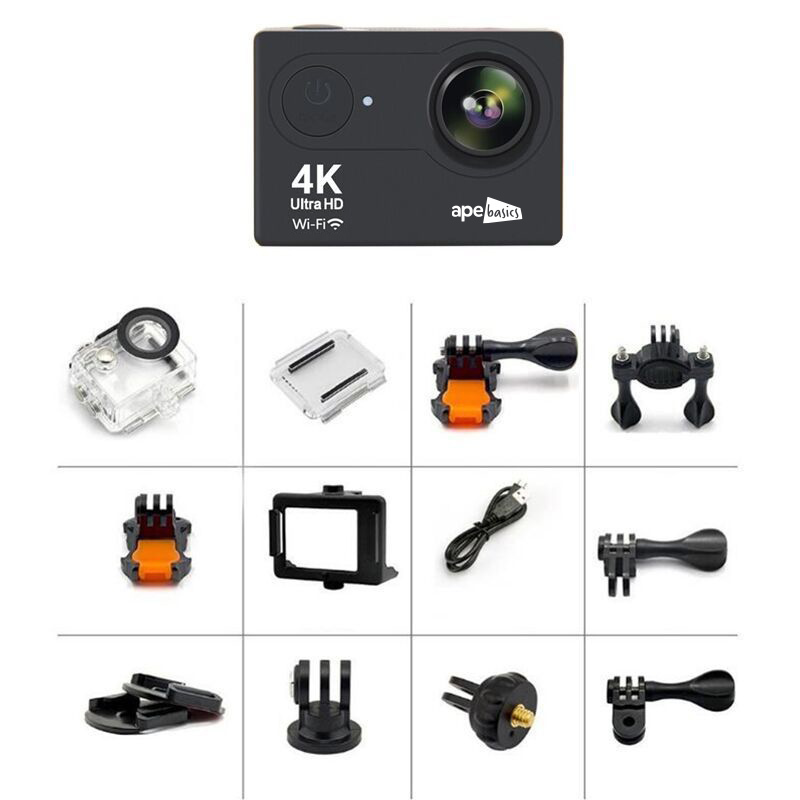 Ape Basics 4K Action Sport Camera with accessories kit