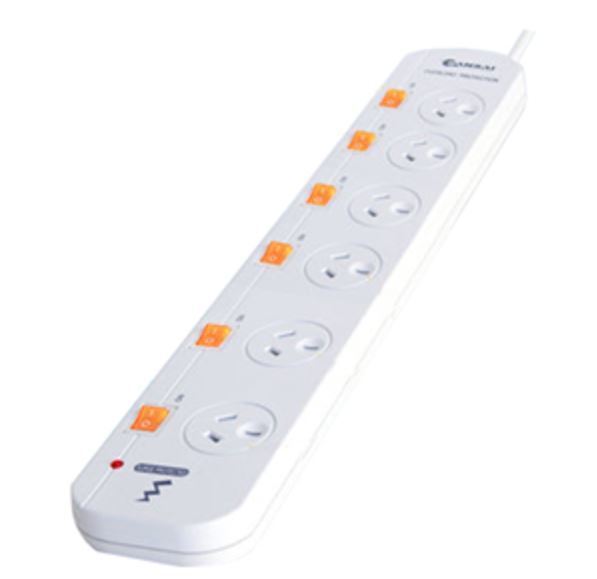 Sansai 6 Way Surge Powerboard with Individual Switches image