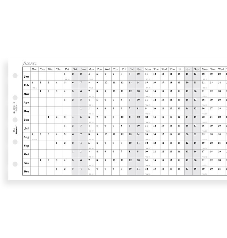 Filofax: Mini 2019 Refill - Year Planner (Horizontal) image