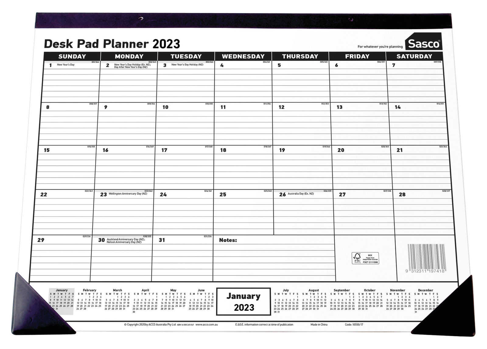 Buy Sasco 2023 Desk Pad Planner at Mighty Ape Australia