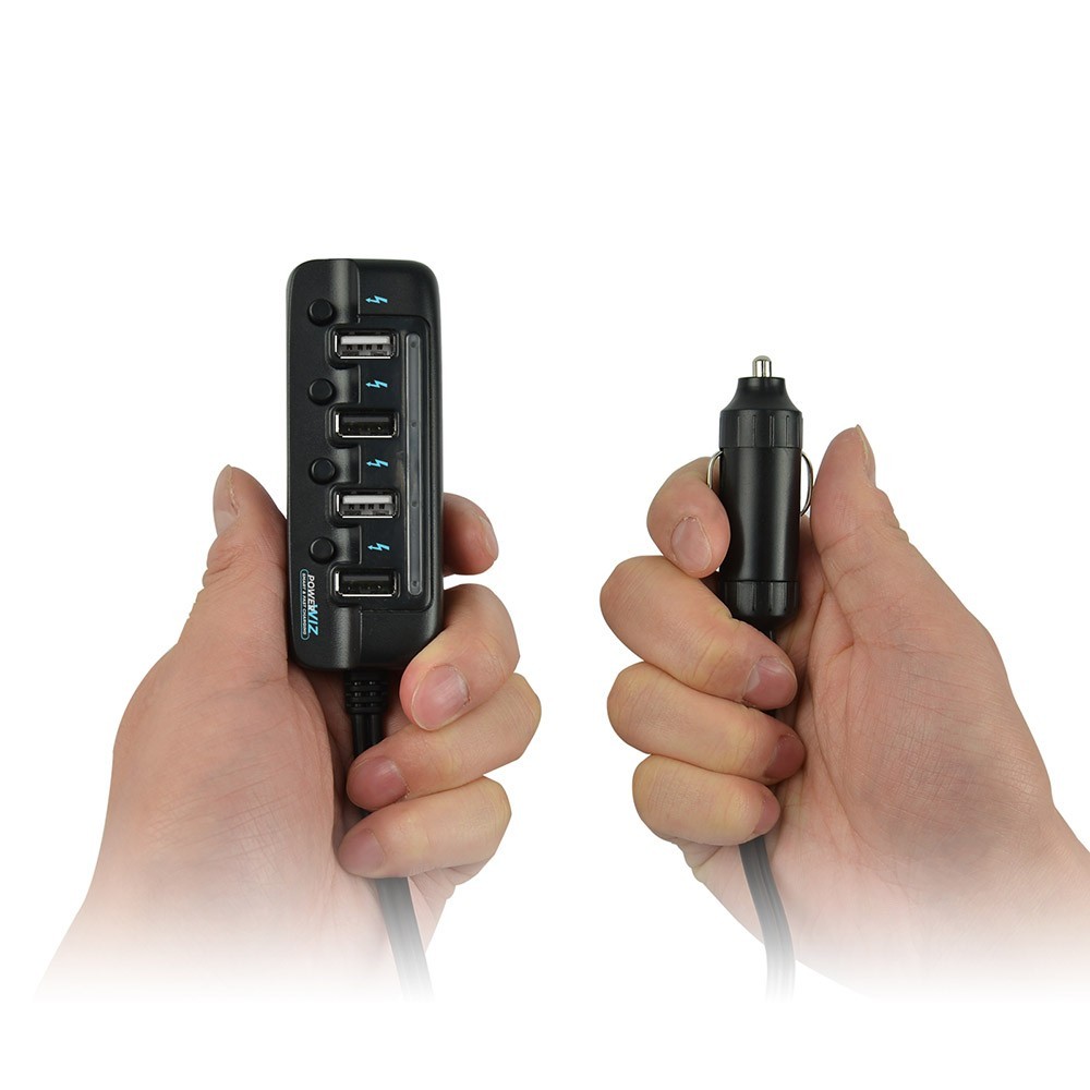 mbeat 4Port 40W Rapid Car Charger with ON/OFF switches at Mighty Ape NZ